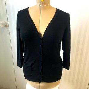 Ricki’s black fleece cardigan sweater small buttons Size L